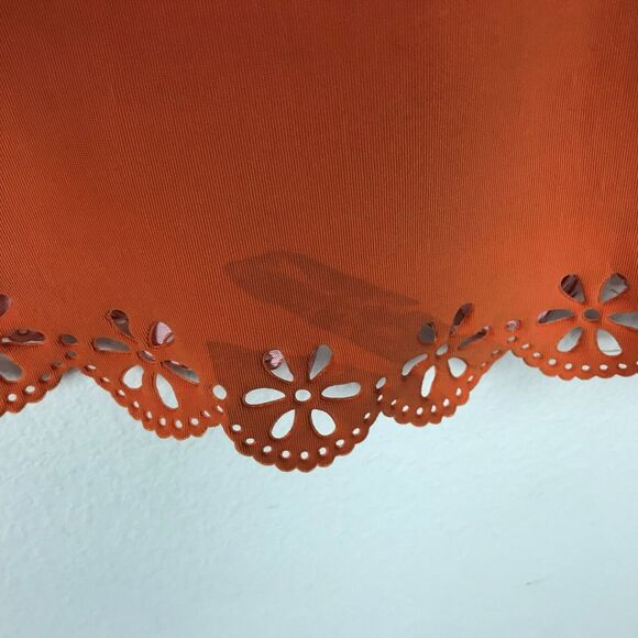 GenX Vintage 1990s Dress Size S Orange Sleeveless Cutouts Nylon Blend Y2K - Picture 6 of 7